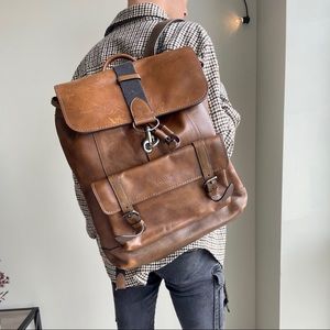 Brown Leather Coach backpack